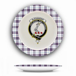 ScotsTee Shop Scottish Alexander of Menstry Dress Ancient Crest Tartan Ceramic Plate