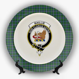 ScotsTee Shop Scottish Baillie of Lamington Ancient Clan Crest Tartan Ceramic Plate