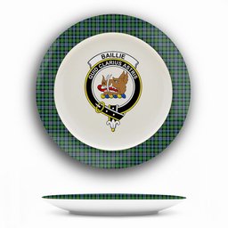 ScotsTee Shop Scottish Baillie of Lamington Ancient Clan Crest Tartan Ceramic Plate