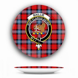 ScotsTee Shop Scottish Baillie of Polkemmet Red Modern Crest Tartan Ceramic Plate