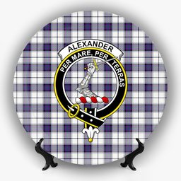 ScotsTee Shop Scottish Alexander of Menstry Dress Modern Crest Tartan Ceramic Plate