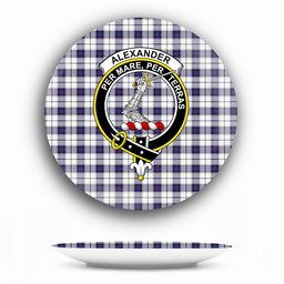 ScotsTee Shop Scottish Alexander of Menstry Dress Modern Crest Tartan Ceramic Plate