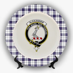 ScotsTee Shop Scottish Alexander of Menstry Dress Modern Crest Tartan Ceramic Plate