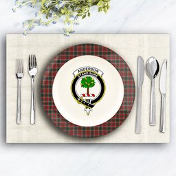 ScotsTee Shop Scottish Anderson of Ardbrake Crest Tartan Ceramic Plate