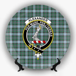 ScotsTee Shop Scottish Alexander of Menstry Hunting Crest Tartan Ceramic Plate