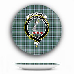 ScotsTee Shop Scottish Alexander of Menstry Hunting Crest Tartan Ceramic Plate