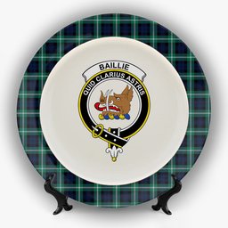 ScotsTee Shop Scottish Baillie of Polkemmet Modern Crest Tartan Ceramic Plate