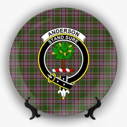 ScotsTee Shop Scottish Anderson of Kinneddar Hunting Crest Tartan Ceramic Plate