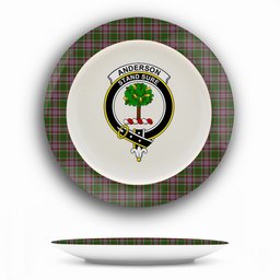 ScotsTee Shop Scottish Anderson of Kinneddar Hunting Crest Tartan Ceramic Plate