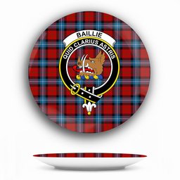 ScotsTee Shop Scottish Baillie of Polkemmet Red Crest Tartan Ceramic Plate