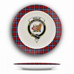 ScotsTee Shop Scottish Baillie of Polkemmet Red Crest Tartan Ceramic Plate