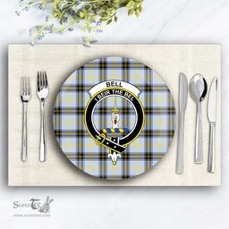 ScotsTee Shop Scottish Bell of the Borders SC Crest Tartan Ceramic Plate