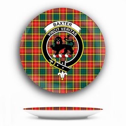 ScotsTee Shop Scottish Baxter of Balgavies Modern Crest Tartan Ceramic Plate