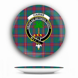 ScotsTee Shop Scottish Cairns of Finavon Ancient Crest Tartan Ceramic Plate