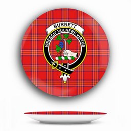 ScotsTee Shop Scottish Burnett of Leys Modern Crest Tartan Ceramic Plate
