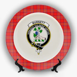 ScotsTee Shop Scottish Burnett of Leys Modern Crest Tartan Ceramic Plate