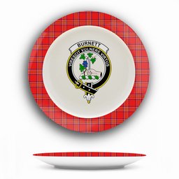 ScotsTee Shop Scottish Burnett of Leys Modern Crest Tartan Ceramic Plate