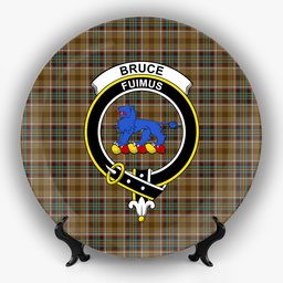 ScotsTee Shop Scottish Bruce of Kinnaird (Vivienne Westwood Design) Crest Tartan Ceramic Plate