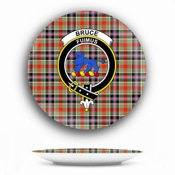 ScotsTee Shop Scottish Bruce of Kinnaird Ancient Crest Tartan Ceramic Plate