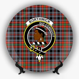 ScotsTee Shop Scottish Borthwick Ancient Crest Tartan Ceramic Plate