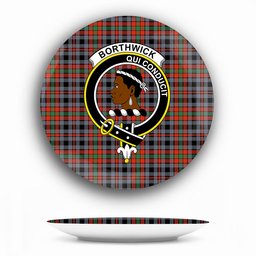 ScotsTee Shop Scottish Borthwick Ancient Crest Tartan Ceramic Plate