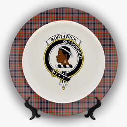 ScotsTee Shop Scottish Borthwick Ancient Crest Tartan Ceramic Plate