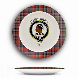 ScotsTee Shop Scottish Borthwick Ancient Crest Tartan Ceramic Plate