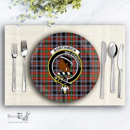 ScotsTee Shop Scottish Borthwick Ancient Crest Tartan Ceramic Plate