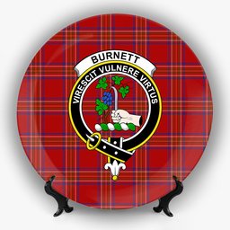 ScotsTee Shop Scottish Burnett of Leys Dress Crest Tartan Ceramic Plate