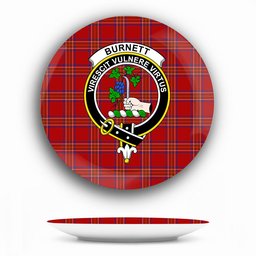 ScotsTee Shop Scottish Burnett of Leys Dress Crest Tartan Ceramic Plate