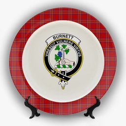 ScotsTee Shop Scottish Burnett of Leys Dress Crest Tartan Ceramic Plate