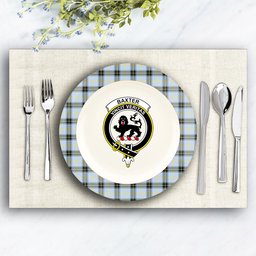 ScotsTee Shop Scottish Baxter of Balgavies Ancient Crest Tartan Ceramic Plate
