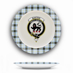 ScotsTee Shop Scottish Baxter of Balgavies Ancient Crest Tartan Ceramic Plate