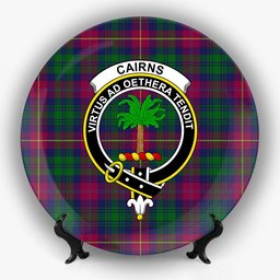 ScotsTee Shop Scottish Cairns of Finavon Crest Tartan Ceramic Plate
