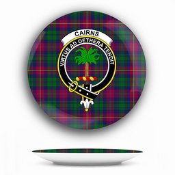 ScotsTee Shop Scottish Cairns of Finavon Crest Tartan Ceramic Plate