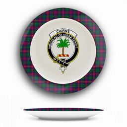 ScotsTee Shop Scottish Cairns of Finavon Crest Tartan Ceramic Plate