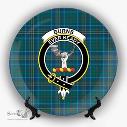 ScotsTee Shop Scottish Burns of California Modern Crest Tartan Ceramic Plate