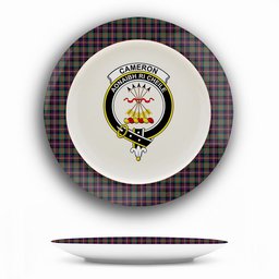 ScotsTee Shop Scottish Cameron Highlanders of Ottawa Crest Tartan Ceramic Plate
