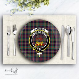 ScotsTee Shop Scottish Cameron Highlanders of Ottawa Crest Tartan Ceramic Plate