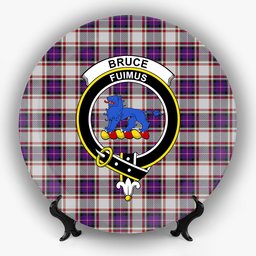 ScotsTee Shop Scottish Bruce of Kinnaird Dress (Dance) Crest Tartan Ceramic Plate