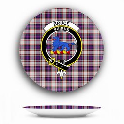ScotsTee Shop Scottish Bruce of Kinnaird Dress (Dance) Crest Tartan Ceramic Plate