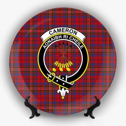ScotsTee Shop Scottish Cameron of Locheil 1930 Crest Tartan Ceramic Plate