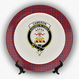 ScotsTee Shop Scottish Cameron of Locheil 1930 Crest Tartan Ceramic Plate