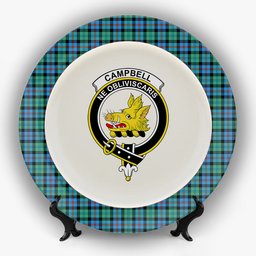 ScotsTee Shop Scottish Campbel of Cawdor Ancient Crest Tartan Ceramic Plate