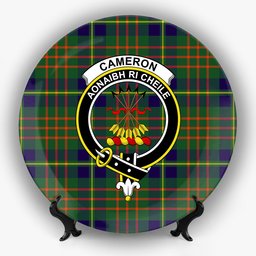 ScotsTee Shop Scottish Cameron of Lochiel Hunting Modern Crest Tartan Ceramic Plate
