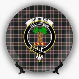 ScotsTee Shop Scottish Christie (London) Hunting Crest Tartan Ceramic Plate