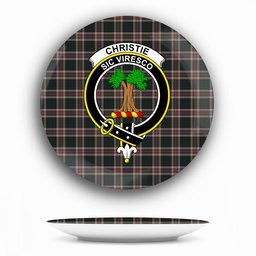ScotsTee Shop Scottish Christie (London) Hunting Crest Tartan Ceramic Plate