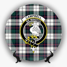 ScotsTee Shop Scottish Campbell of Cawdor Dress Modern Crest Tartan Ceramic Plate