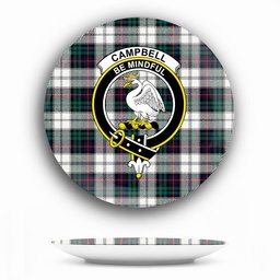 ScotsTee Shop Scottish Campbell of Cawdor Dress Modern Crest Tartan Ceramic Plate