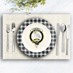 ScotsTee Shop Scottish Campbell of Cawdor Dress Modern Crest Tartan Ceramic Plate